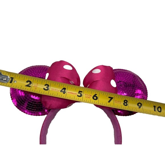 Disney Parks Minnie Mouse Ears Headband Pink Polka Dot Bow Sequins Authentic - Picture 10 of 10